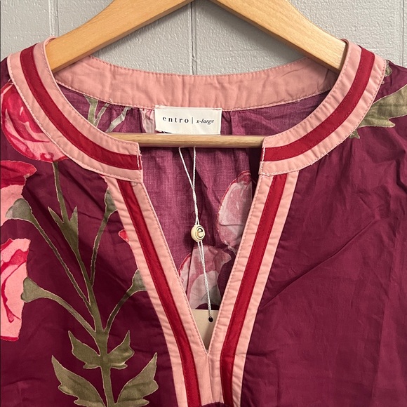 NWT Entro Floral Blouse Top Shirt XL - Picture 5 of 14
